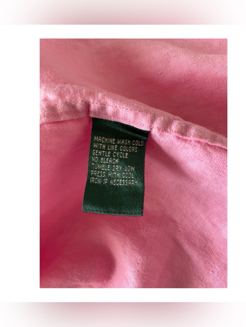 Lauren Ralph Lauren Pink Sleeveless Linen Women’s Shirt, XL - Picture 7 of 12